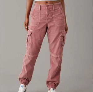 NWT American Eagle High Waisted Baggy  Corduroy Cargo Joggers NWT